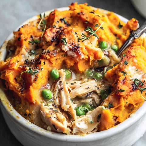 A bowl of turkey mashed potato pot pie.