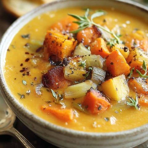 A bowl of soup with carrots and onions.