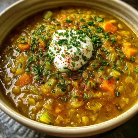 A bowl of soup with a dollop of sour cream on top.