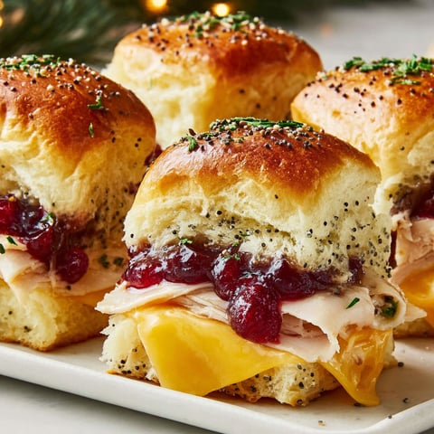 A plate of cranberry turkey sliders.