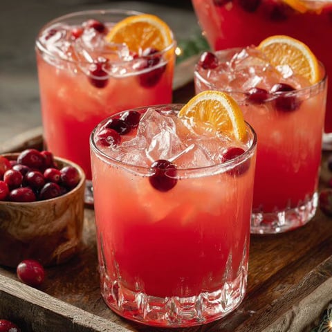 Two glasses of Christmas Morning Punch.