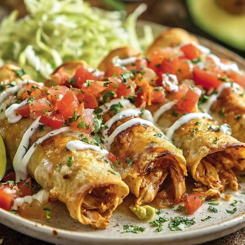 Chicken Taquitos with 3 sauces.