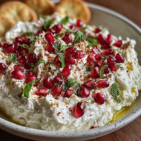 A bowl of pomegranate feta cheese dip.