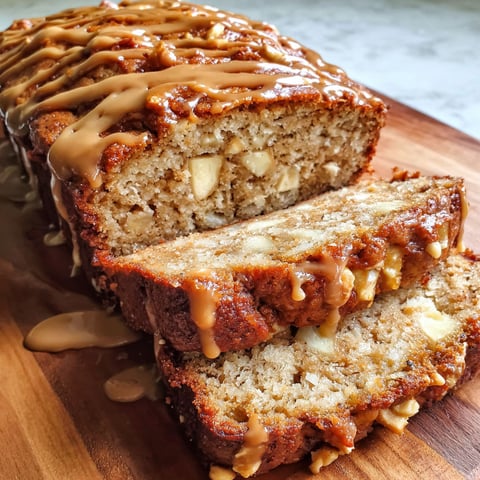 A slice of peanut butter apple banana bread.