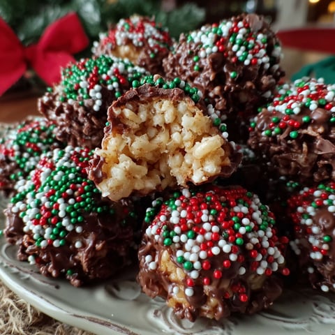 A plate of chocolate rice krispie balls.