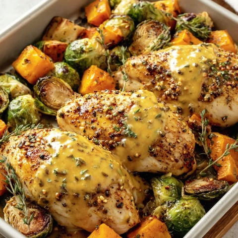 A pan of chicken and vegetables.