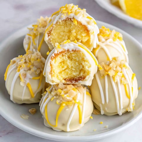 A plate of lemon cheesecake bites.