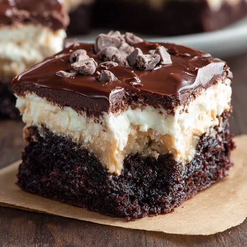 A slice of Baileys Brownies.