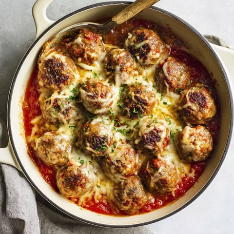 A pot of meatballs in a red sauce.