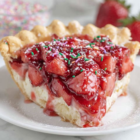 A slice of a strawberry pop tart pie.
