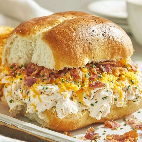 A sandwich with bacon and cheese.