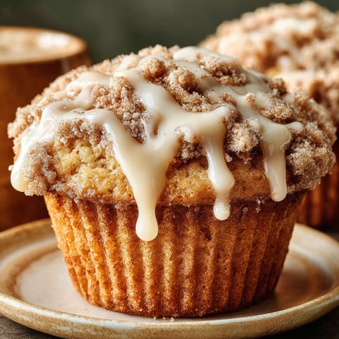 A muffin with a crunch topping.