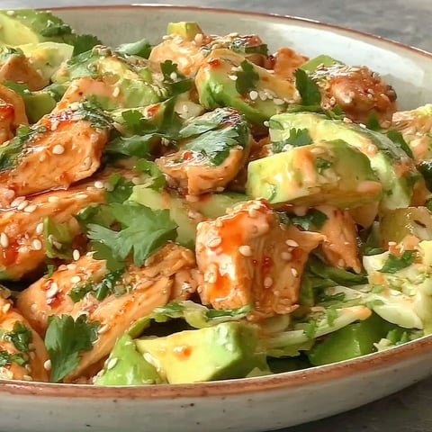 A bowl of Korean BBQ Chicken Salad.