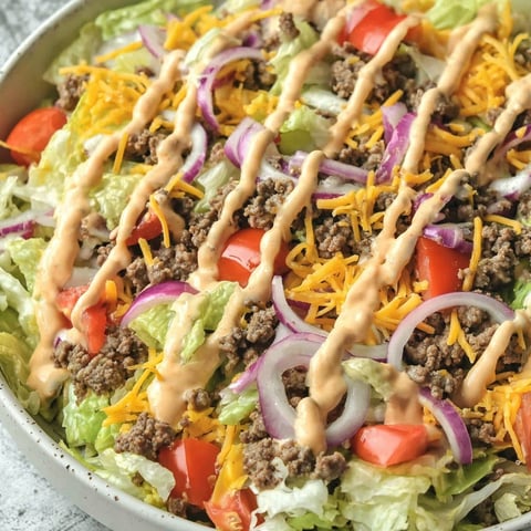 A bowl of Big Mac Salad.